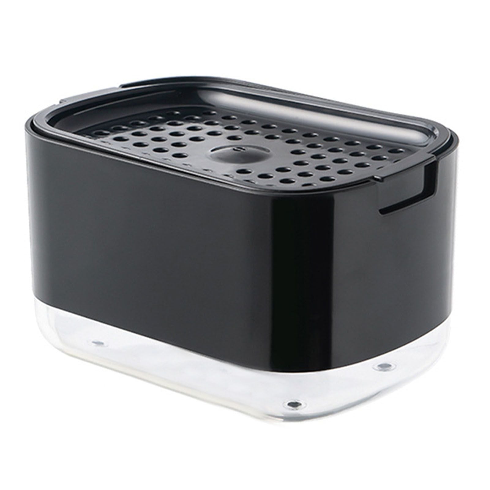 Soap Dispenser with Sponge Holder PP PET Press Type Soap Box for Cloth Dish Kitchen Cleaning Black V1294-YM0521-3112230026612