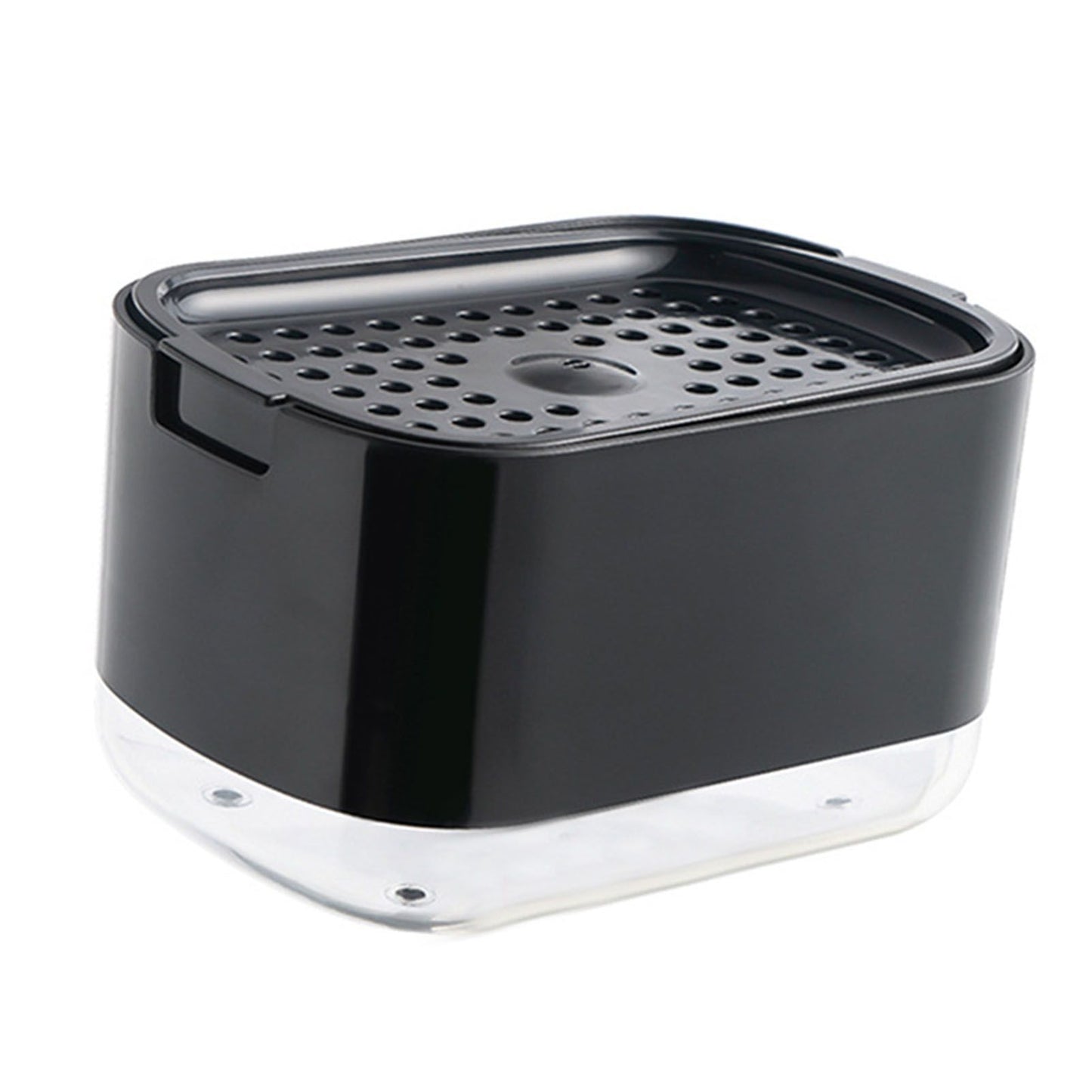 Soap Dispenser with Sponge Holder PP PET Press Type Soap Box for Cloth Dish Kitchen Cleaning Black V1294-YM0521-3112230026612