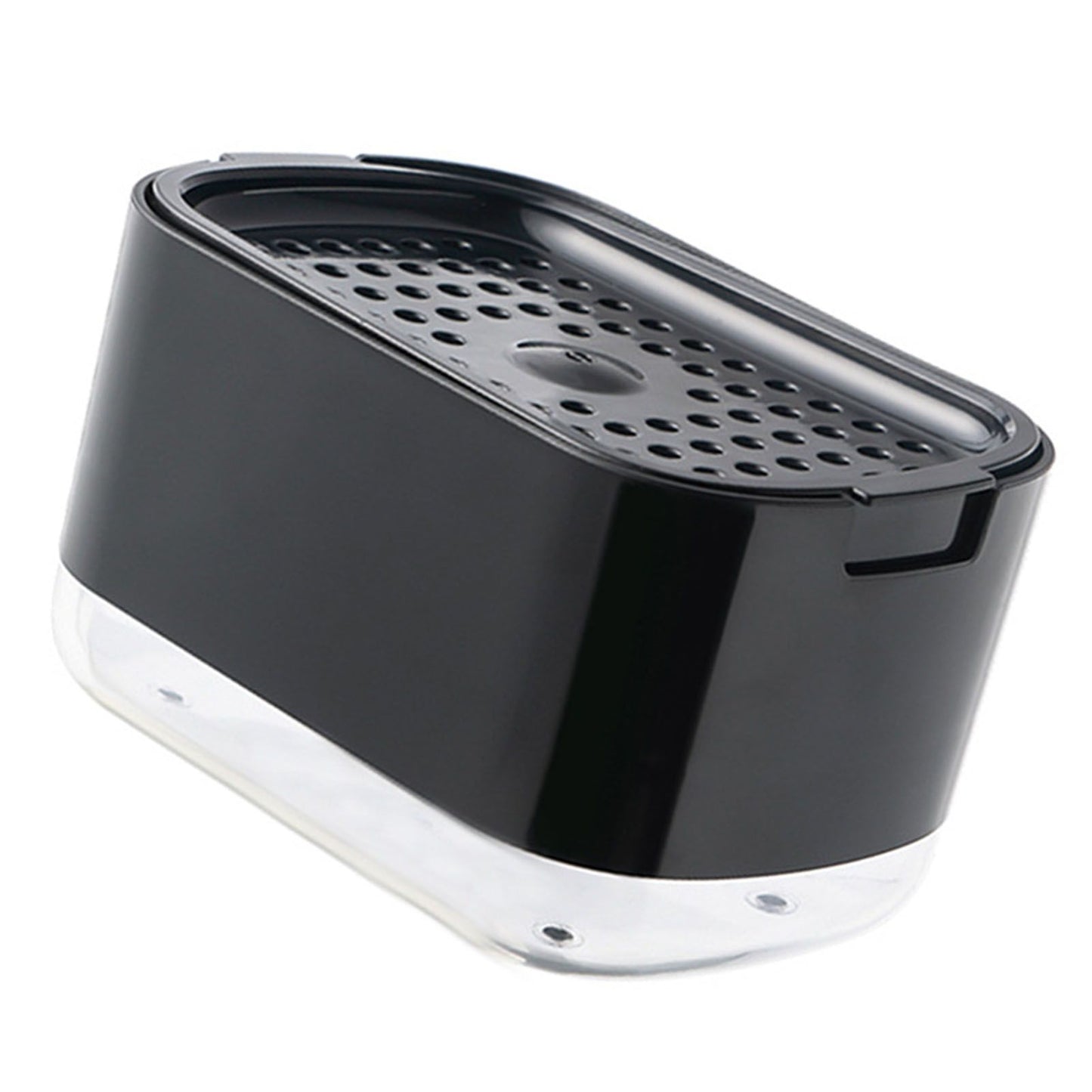 Soap Dispenser with Sponge Holder PP PET Press Type Soap Box for Cloth Dish Kitchen Cleaning Black V1294-YM0521-3112230026612