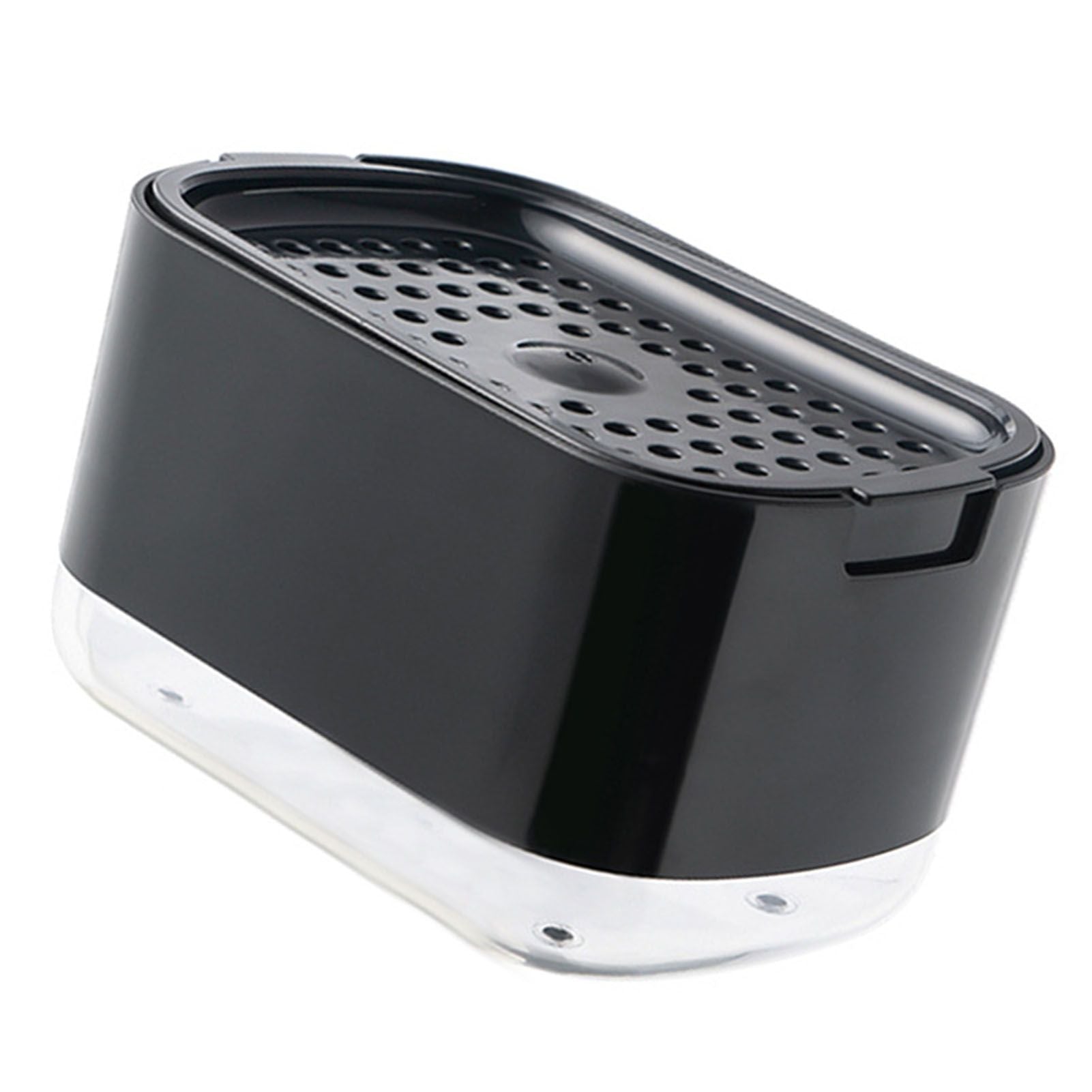 Soap Dispenser with Sponge Holder PP PET Press Type Soap Box for Cloth Dish Kitchen Cleaning Black V1294-YM0521-3112230026612