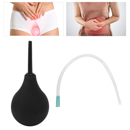 Enema Bulb Kit Silicone Douche Bulb with Single Use Hose Women Enemator Astriction Anal Cleaner Black 89ml V1294-YM0521-3112230027514