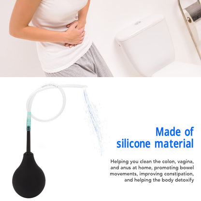 Enema Bulb Kit Silicone Douche Bulb with Single Use Hose Women Enemator Astriction Anal Cleaner Black 89ml V1294-YM0521-3112230027514