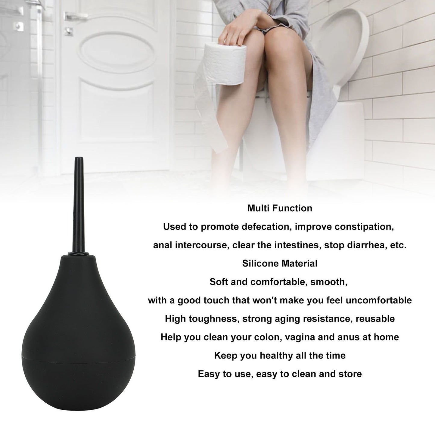 Enema Cleaner Backflow Prevention Soft Silicone Anal Douche Cleaner Deep Cleaning Enema Douche Style 1 V1294-YM0521-3112230027711