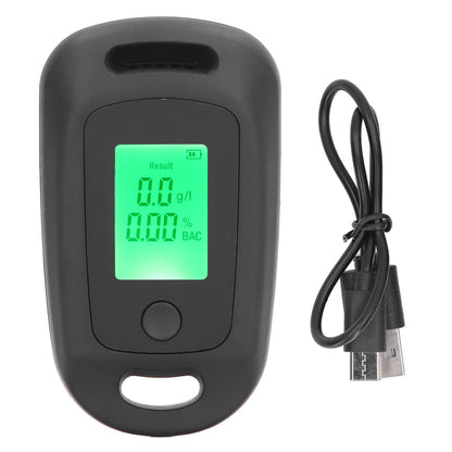 Alcohol Detector USB Rechargeable High Accuracy Portable Breath Alcohol Tester with LCD Screen Black V1294-YM0521-3113220291111
