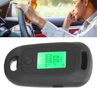Alcohol Detector USB Rechargeable High Accuracy Portable Breath Alcohol Tester with LCD Screen Black V1294-YM0521-3113220291111