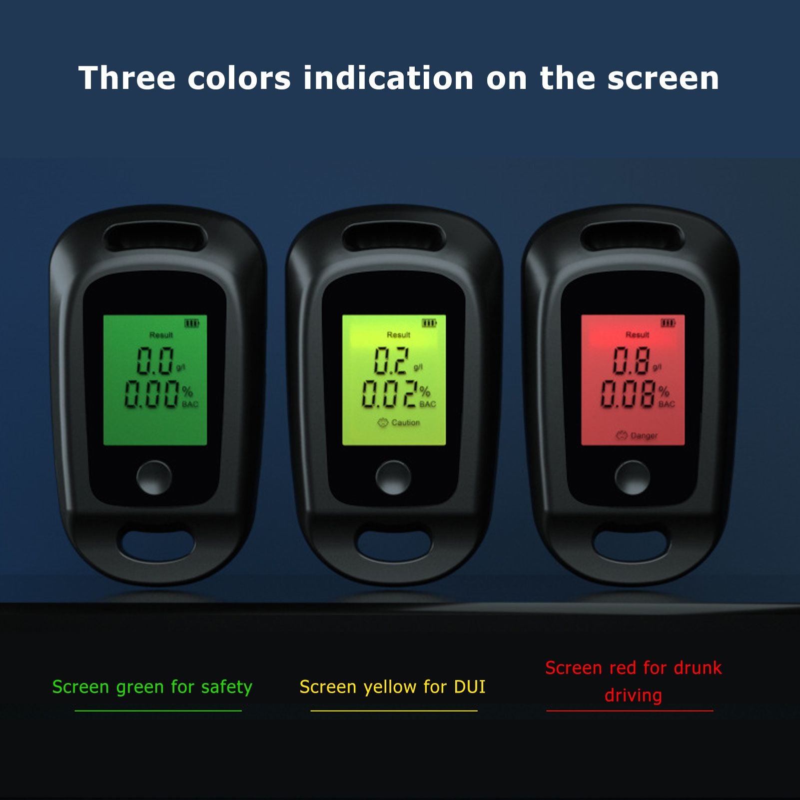 Alcohol Detector USB Rechargeable High Accuracy Portable Breath Alcohol Tester with LCD Screen Black V1294-YM0521-3113220291111