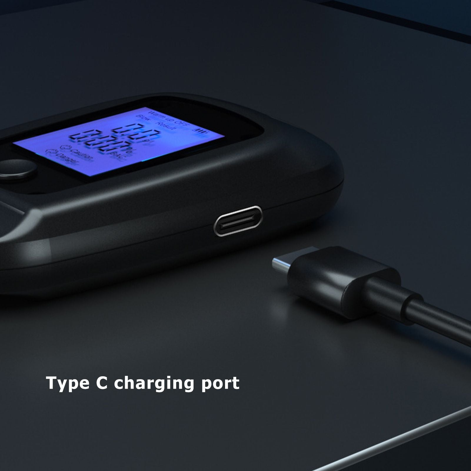 Alcohol Detector USB Rechargeable High Accuracy Portable Breath Alcohol Tester with LCD Screen Black V1294-YM0521-3113220291111