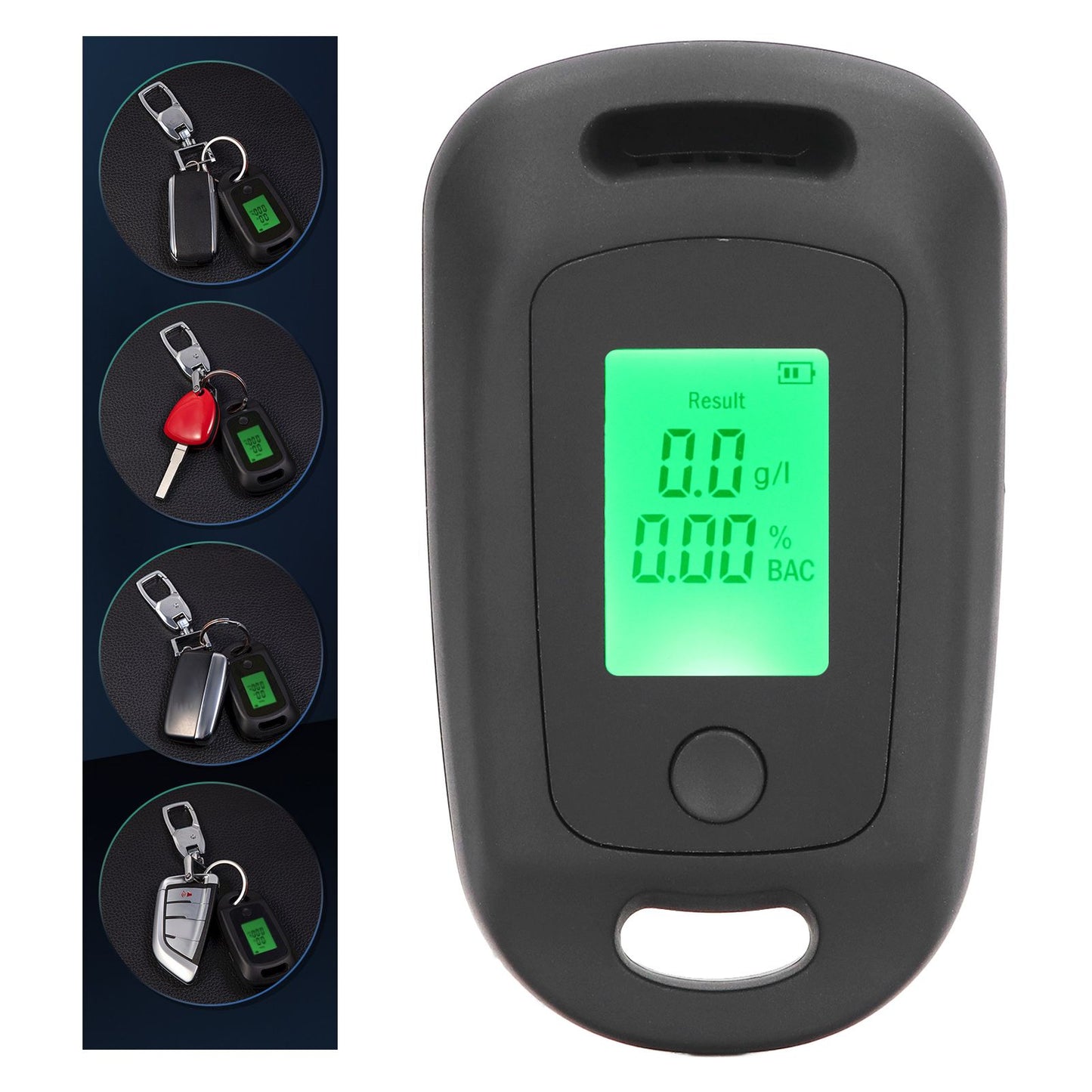 Alcohol Detector USB Rechargeable High Accuracy Portable Breath Alcohol Tester with LCD Screen Black V1294-YM0521-3113220291111