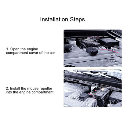 Car Mouse Repeller Ultrasonic Strong Strobe Light Car Electronic Mice Repellent for Engine Compartment V1294-YM0521-3113220292311