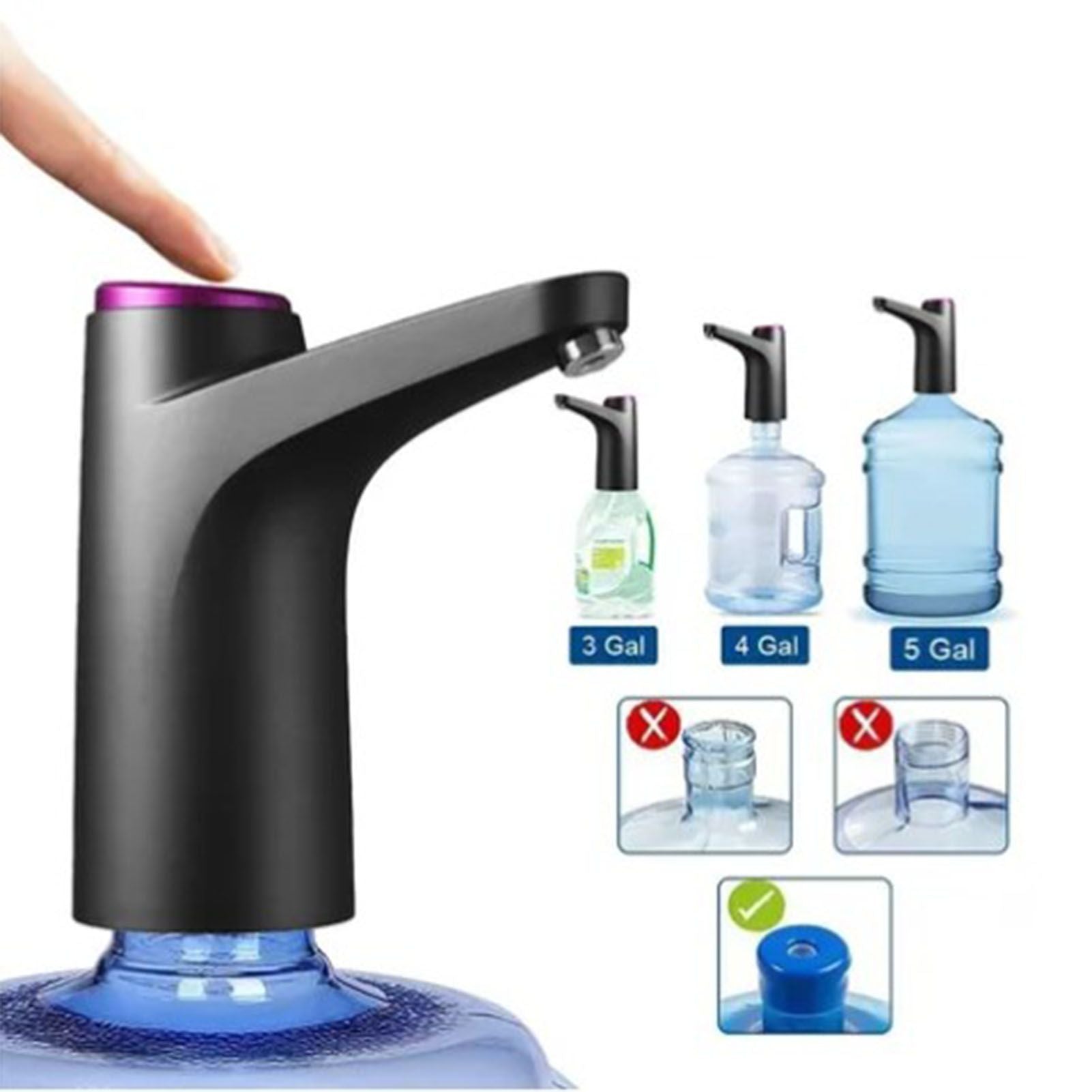 Electric Water Dispenser USB Powered Button Design Smart Automatic Water Bottle Pump V1294-YM0521-3113220294311