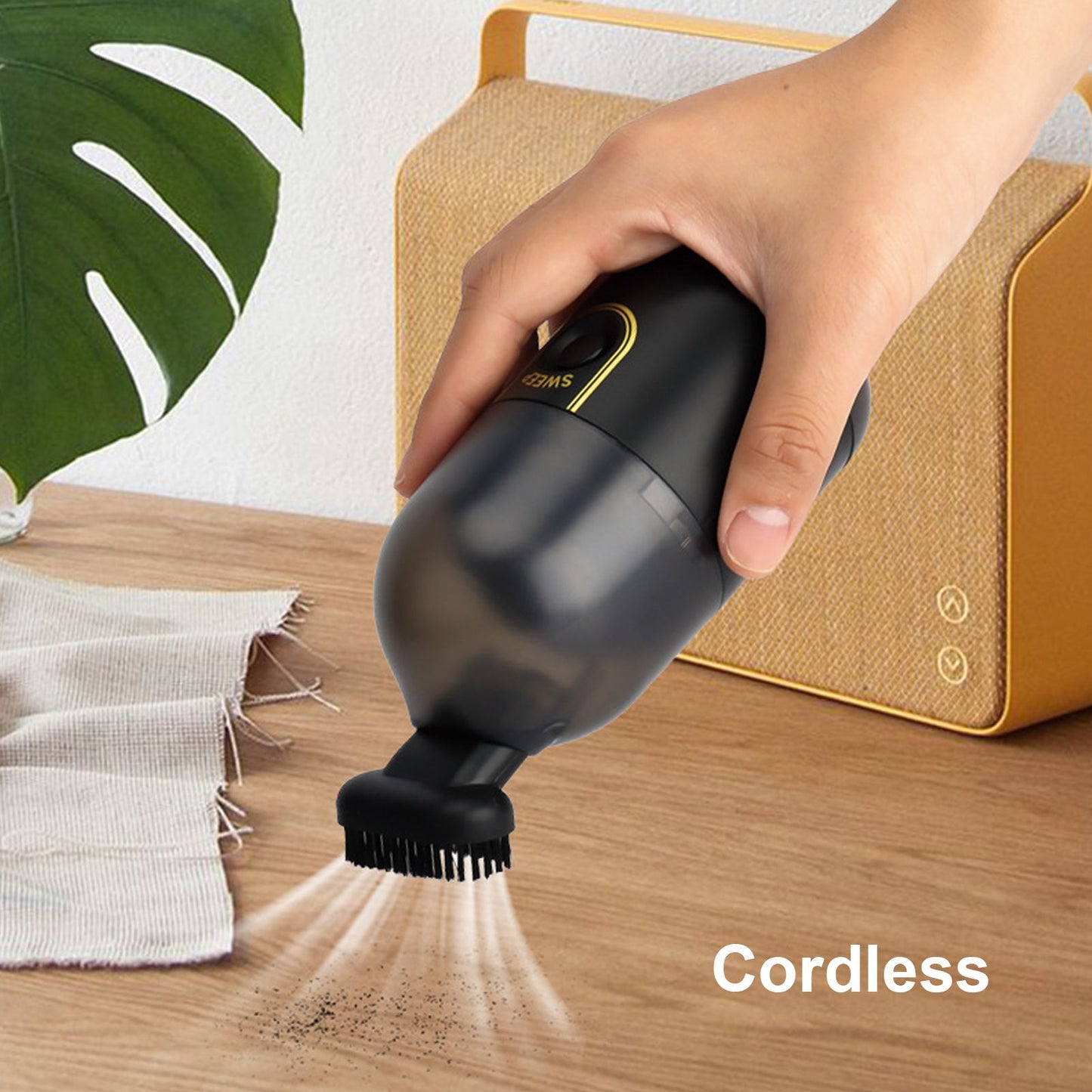 Handheld Vacuum Cleaner USB Rechargeable Portable Mini Cordless Handheld Vacuum for Home Car Desk Black V1294-YM0521-3113220295011
