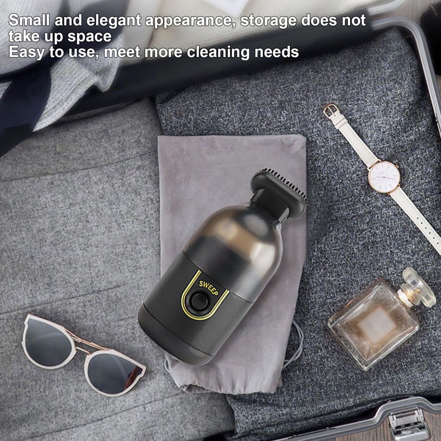 Handheld Vacuum Cleaner USB Rechargeable Portable Mini Cordless Handheld Vacuum for Home Car Desk Black V1294-YM0521-3113220295011