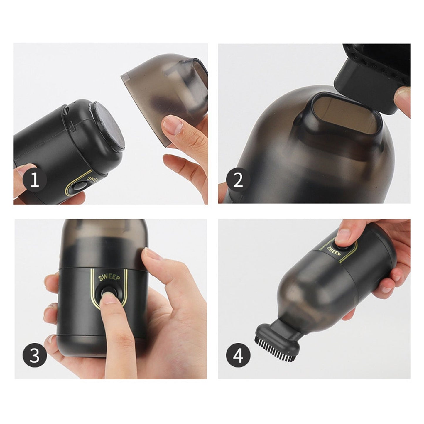 Handheld Vacuum Cleaner USB Rechargeable Portable Mini Cordless Handheld Vacuum for Home Car Desk Black V1294-YM0521-3113220295011