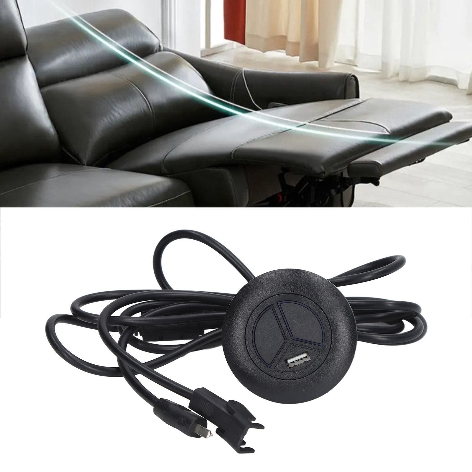 Electric Recliner Chair Sofa Replacement Button Lift Hand Control Handset USB Charging Interface Wired Remote V1294-YM0521-3113220299211