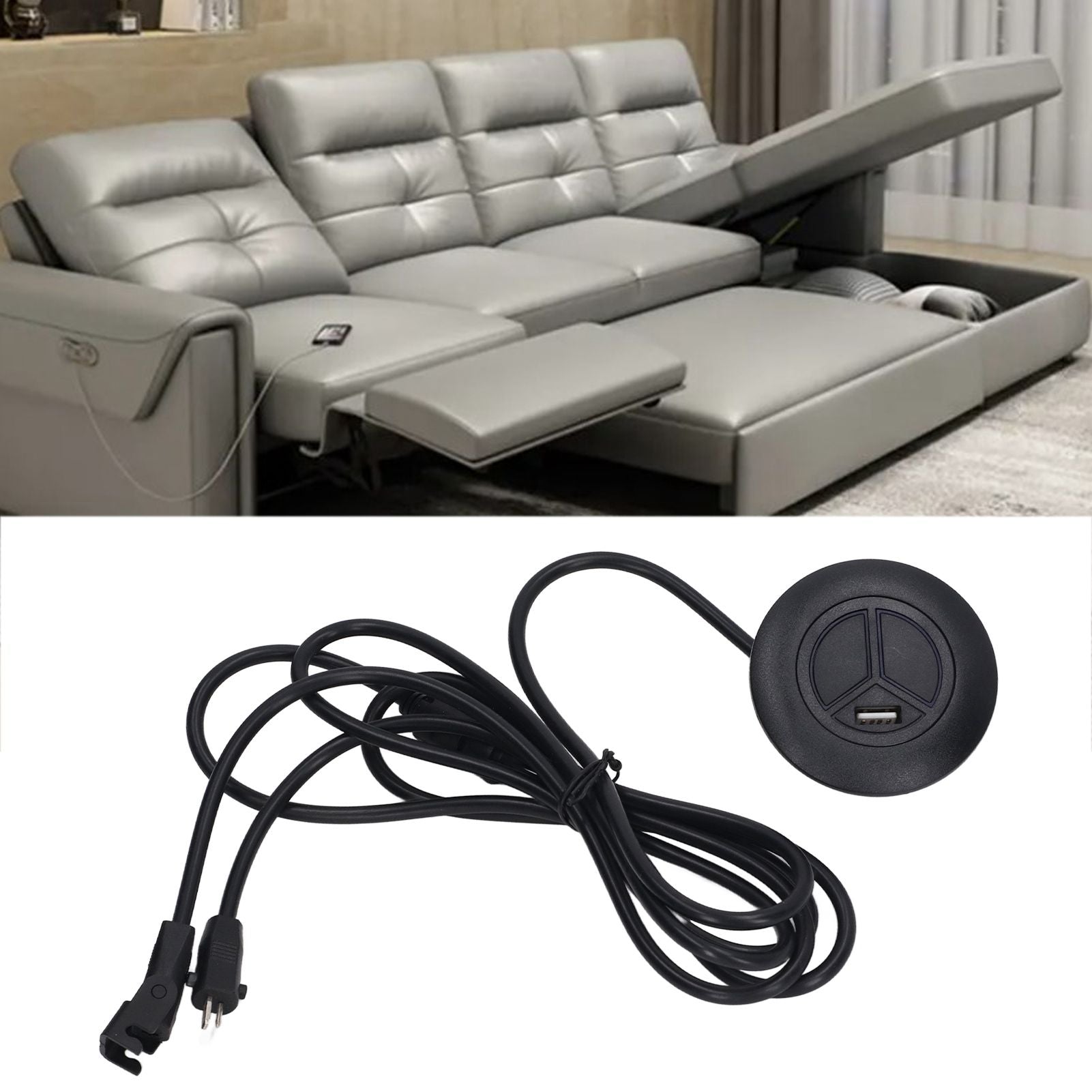 Electric Recliner Chair Sofa Replacement Button Lift Hand Control Handset USB Charging Interface Wired Remote V1294-YM0521-3113220299211
