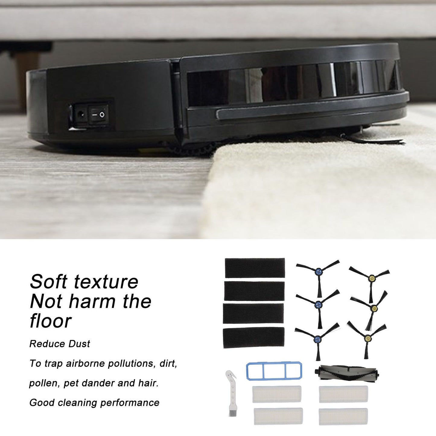 Sweeping Robot Brush Kit Main Roller Brush Filters Side Brushes Pre Filter Long Brush for ILife A7 A9S V1294-YM0521-3113220300011