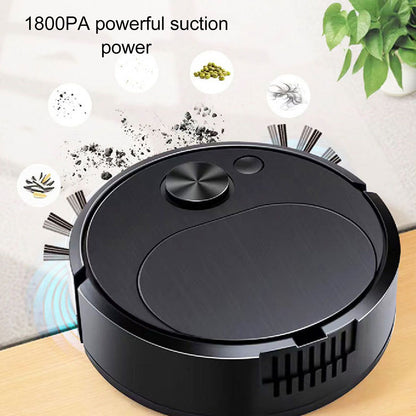 Automatic Vacuum Cleaner Low Noise Rechargeable 3 in 1 Intelligent Sweeping Robot for Hair Dust Stain Black V1294-YM0521-3113220303611