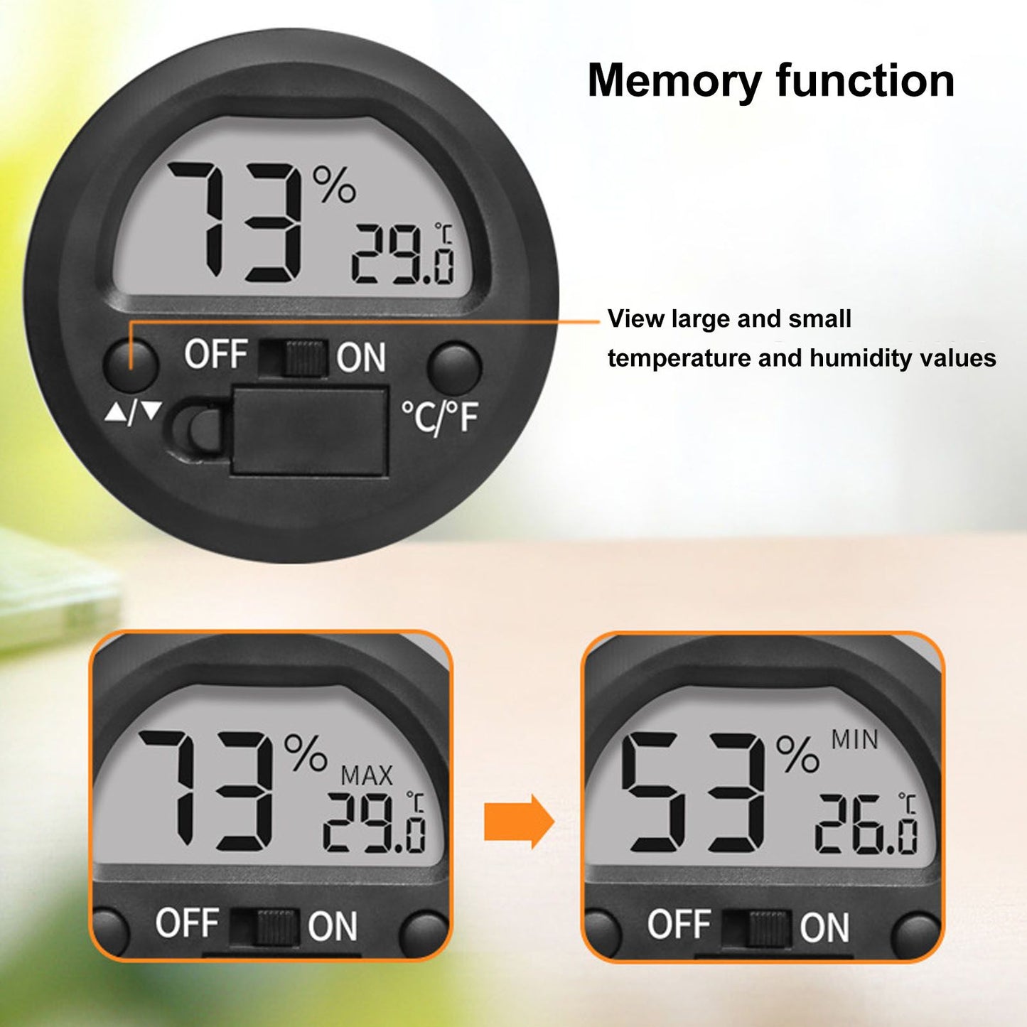 Temperature Humidity Meter Portable Round Embedded Electronic Digital Display Temperature Humidity Gauge V1294-YM0521-3113220305011