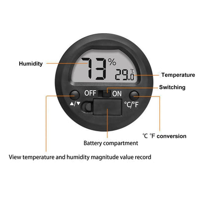 Temperature Humidity Meter Portable Round Embedded Electronic Digital Display Temperature Humidity Gauge V1294-YM0521-3113220305011