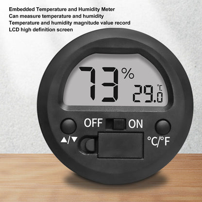 Temperature Humidity Meter Portable Round Embedded Electronic Digital Display Temperature Humidity Gauge V1294-YM0521-3113220305011