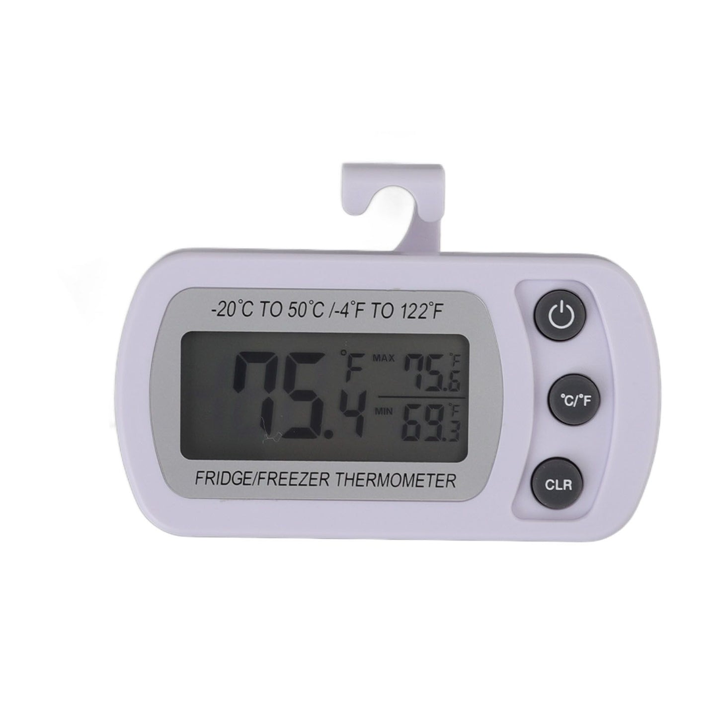 Refrigerator Thermometer Memory Function ABS Body White degrees C degrees F Switched Small Compact Digital V1294-YM0521-3113220305311