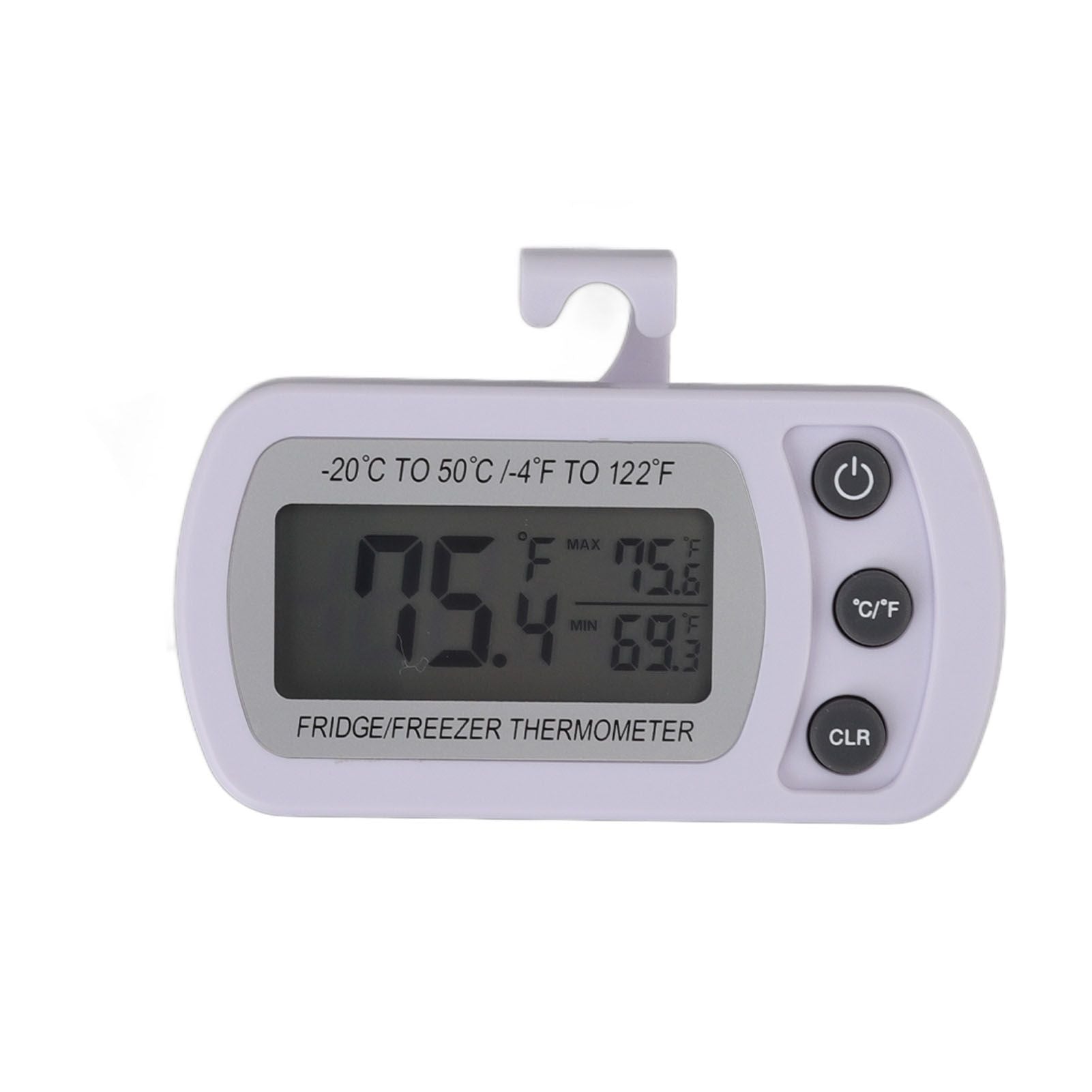 Refrigerator Thermometer Memory Function ABS Body White degrees C degrees F Switched Small Compact Digital V1294-YM0521-3113220305311