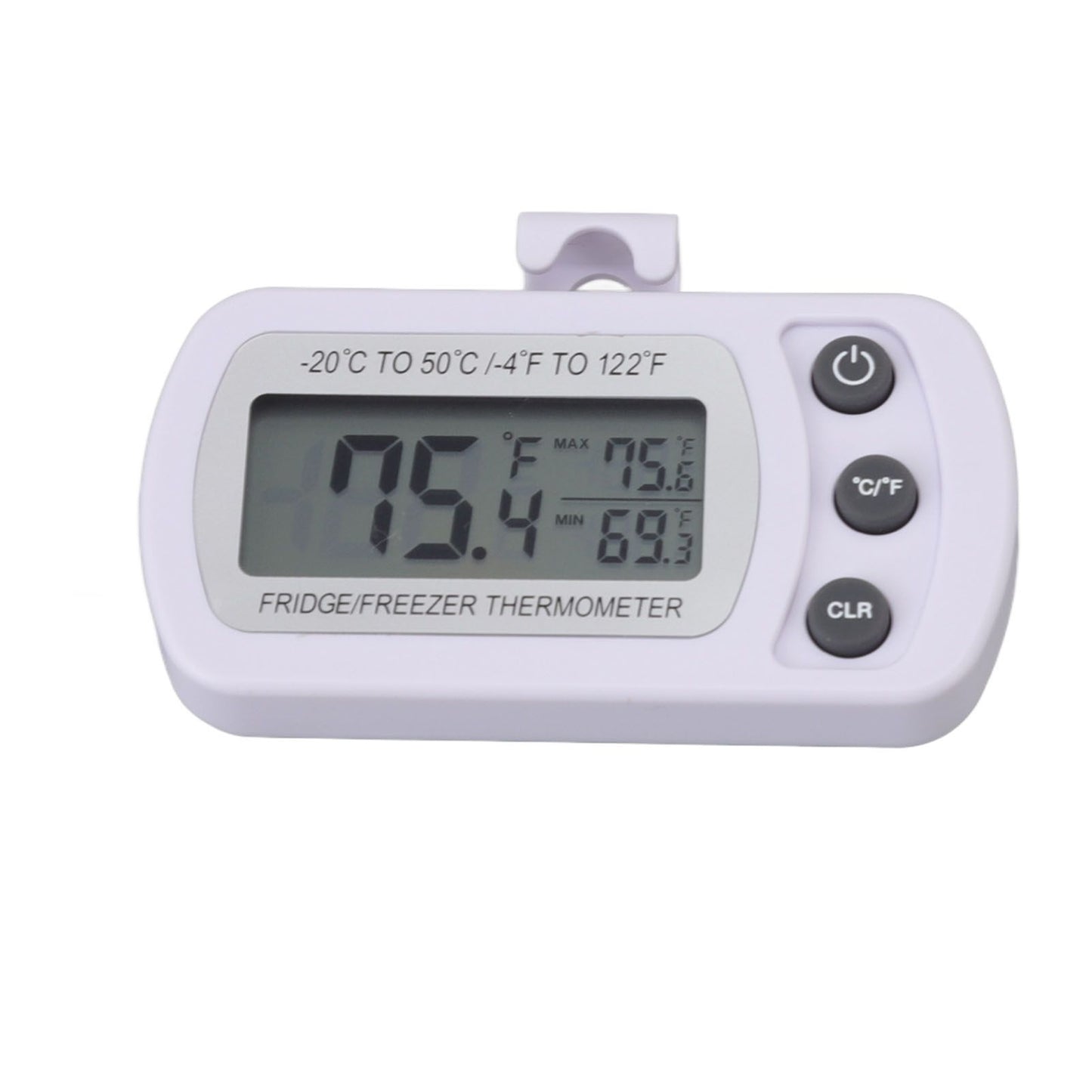 Refrigerator Thermometer Memory Function ABS Body White degrees C degrees F Switched Small Compact Digital V1294-YM0521-3113220305311