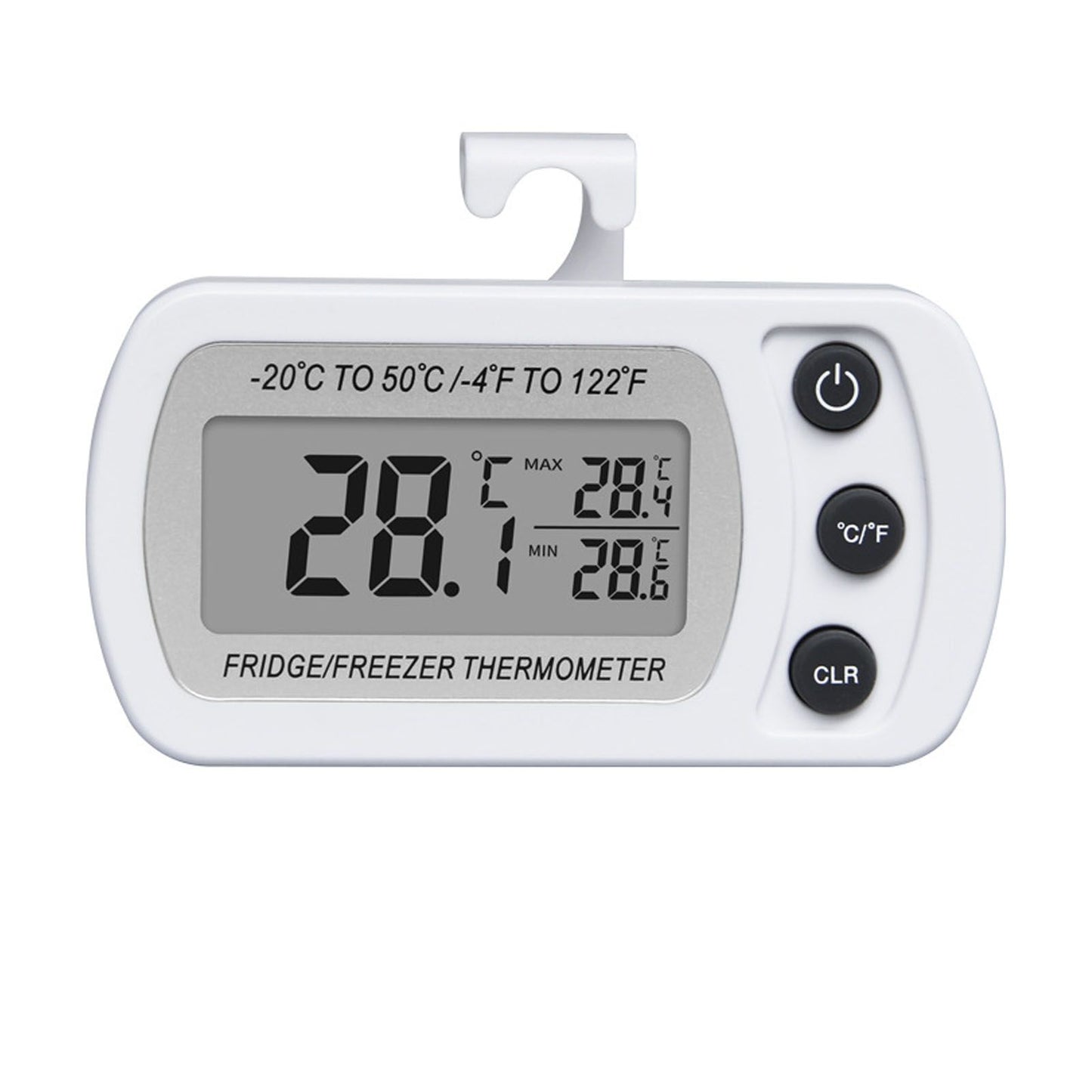 Refrigerator Thermometer Memory Function ABS Body White degrees C degrees F Switched Small Compact Digital V1294-YM0521-3113220305311