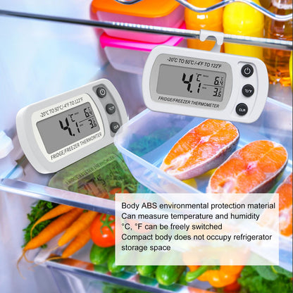 Refrigerator Thermometer Memory Function ABS Body White degrees C degrees F Switched Small Compact Digital V1294-YM0521-3113220305311