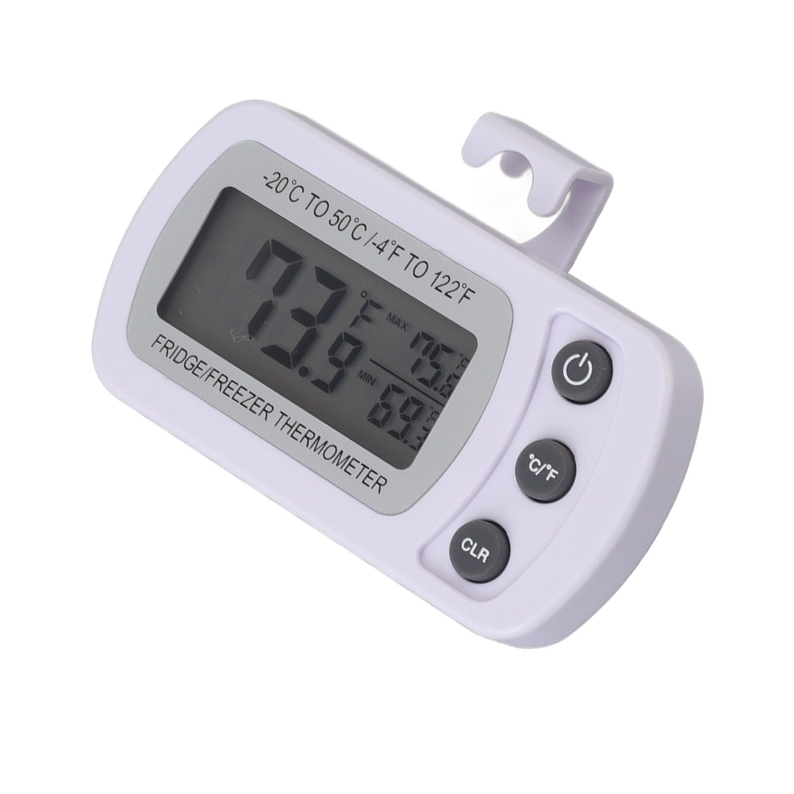 Refrigerator Thermometer Memory Function ABS Body White degrees C degrees F Switched Small Compact Digital V1294-YM0521-3113220305311