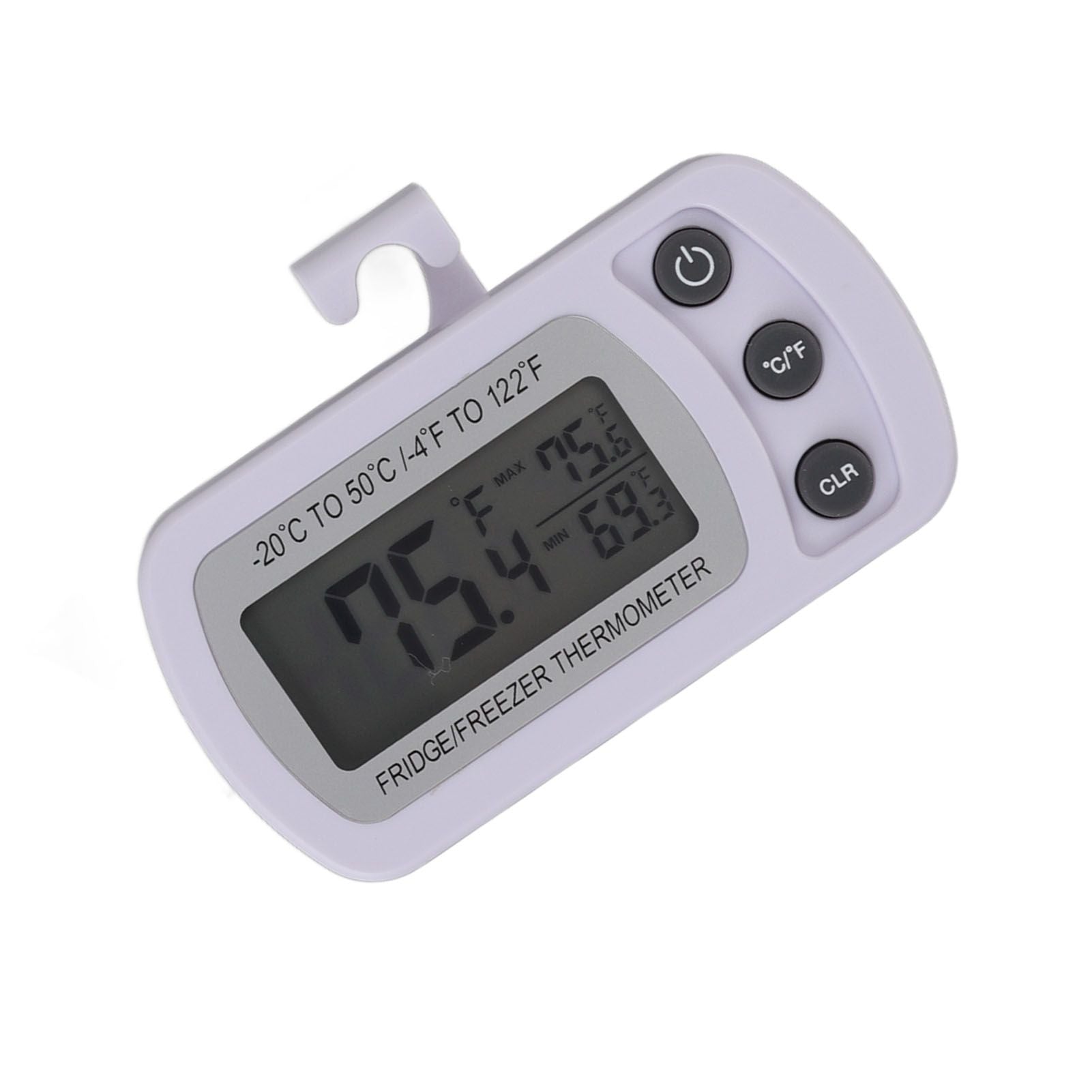 Refrigerator Thermometer Memory Function ABS Body White degrees C degrees F Switched Small Compact Digital V1294-YM0521-3113220305311