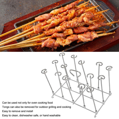 Fryer Skewer Stand Uniform Cooking Rust Resistance Stainless Steel Vertical Skewer Stand for Chicken Meat V1294-YM0521-3113220312611