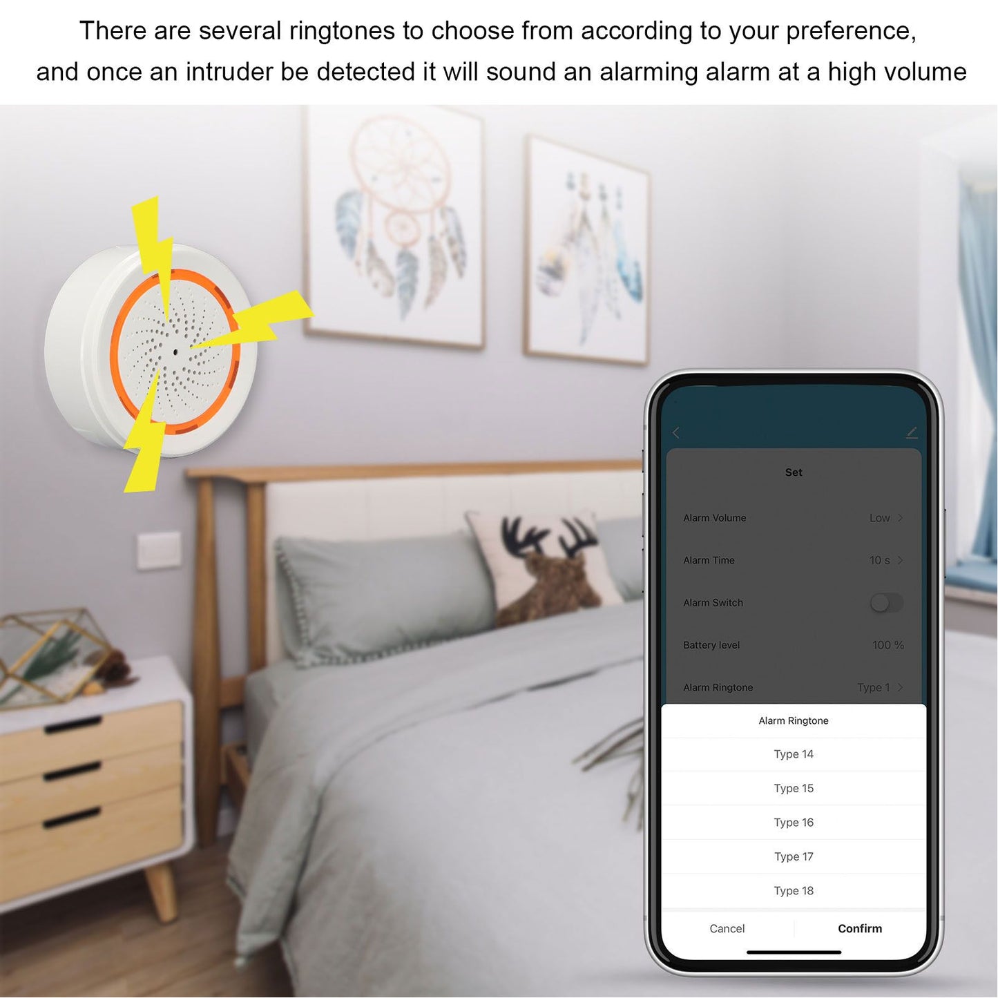 Audible Alarm Smart Siren Alarm 90db for Zigbee3.0 Communication Protocol 5V 1A for Tuya Wireless Alarm for V1294-YM0521-3113220323111