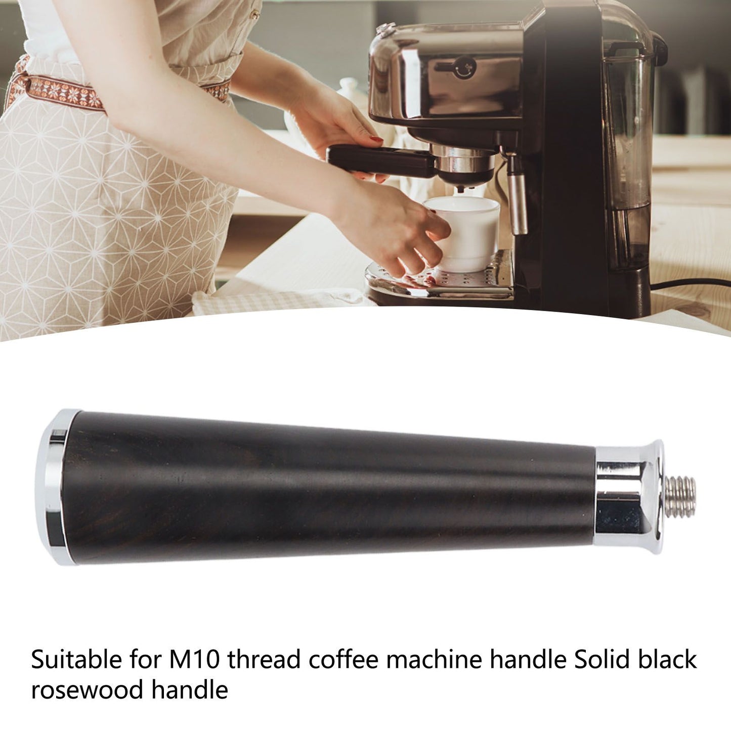 Coffee Portafilter Handle M10 Round Bottom Ebony Coffee Machine Replacement Accessory V1294-YM0521-3113230001211
