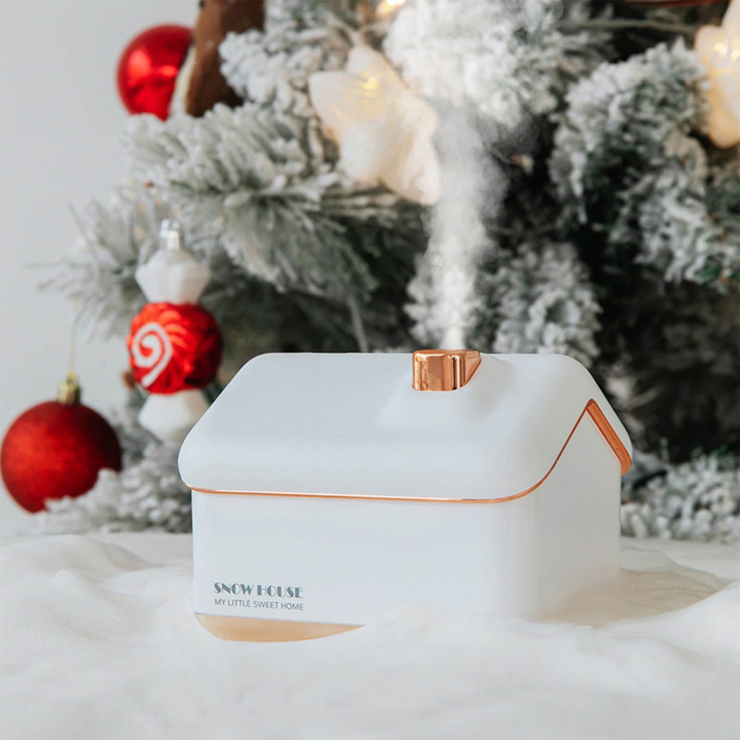 Snow House Mini Humidifier USB Nano Atomization Humidifier with Night Light for Living Room Bedroom Plug In V1294-YM0521-3113230005411