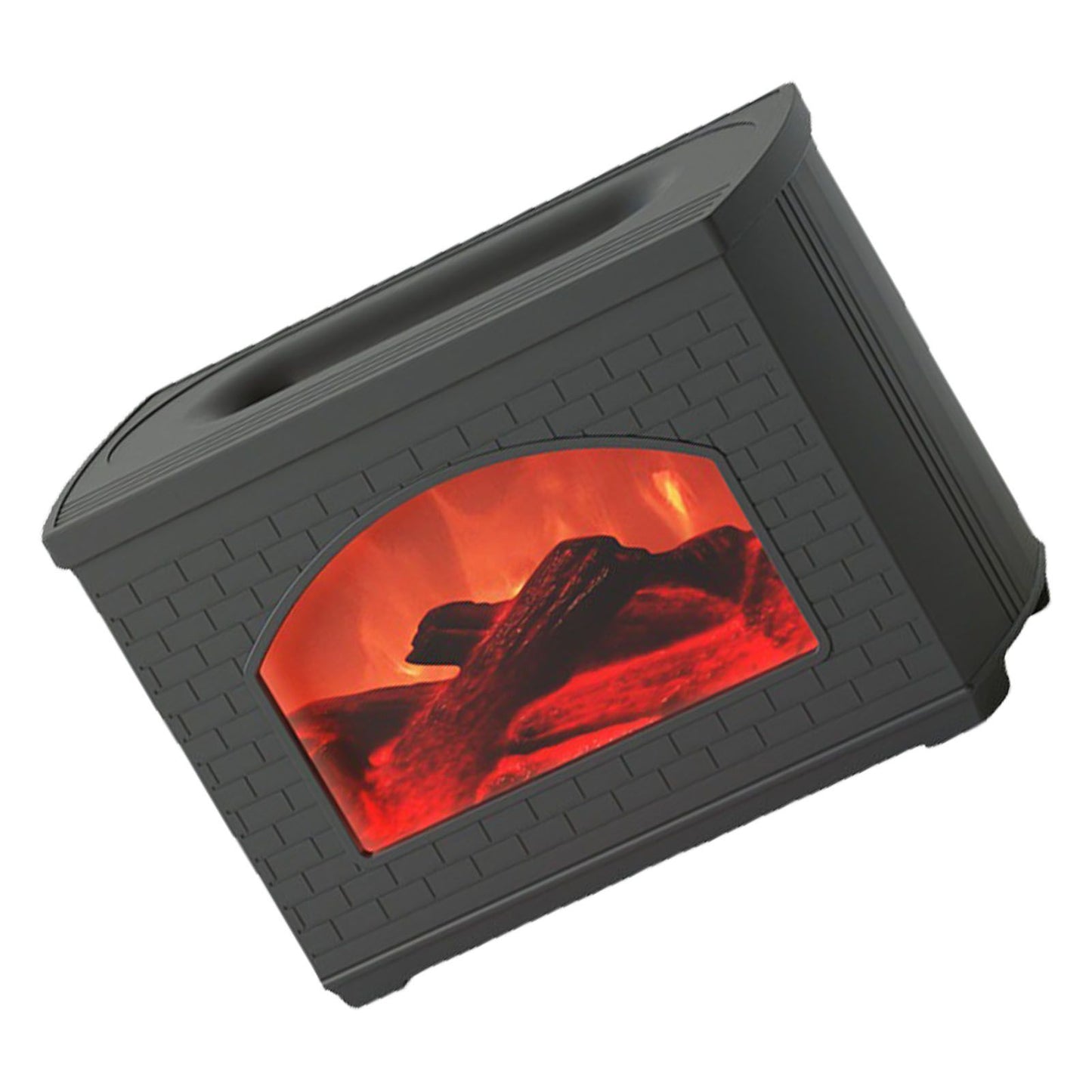 270ml Mist Humidifier Simulated Fireplace Design Power Off Protection Fire Diffuser for Home Black V1294-YM0521-3113230006811