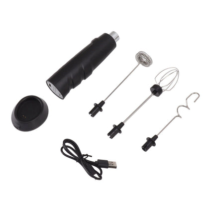 Electric Tumbler Stirrer Rechargeable Handheld Mini Foam Maker for Coffee Egg Hot Chocolate Black V1294-YM0521-3113230015311