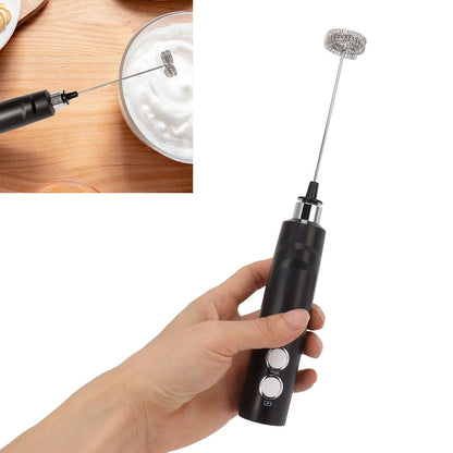 Electric Tumbler Stirrer Rechargeable Handheld Mini Foam Maker for Coffee Egg Hot Chocolate Black V1294-YM0521-3113230015311