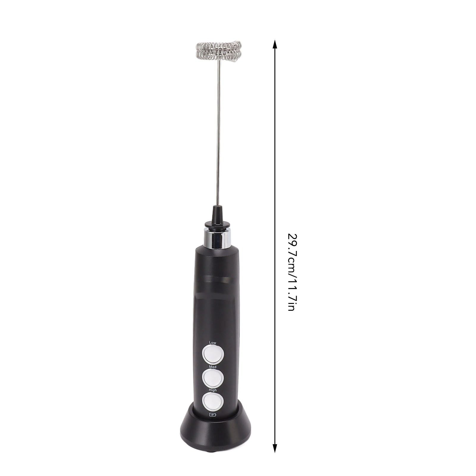 Electric Tumbler Stirrer Rechargeable Handheld Mini Foam Maker for Coffee Egg Hot Chocolate Black V1294-YM0521-3113230015311