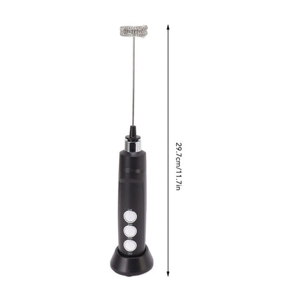 Electric Tumbler Stirrer Rechargeable Handheld Mini Foam Maker for Coffee Egg Hot Chocolate Black V1294-YM0521-3113230015311