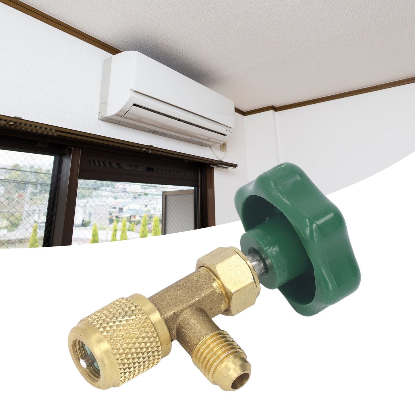 Air Conditioning Refrigerant Valve Copper ABS Leak Proof 1/4in SAE Refrigerant Tank Valve for Replacement V1294-YM0521-3113230021711