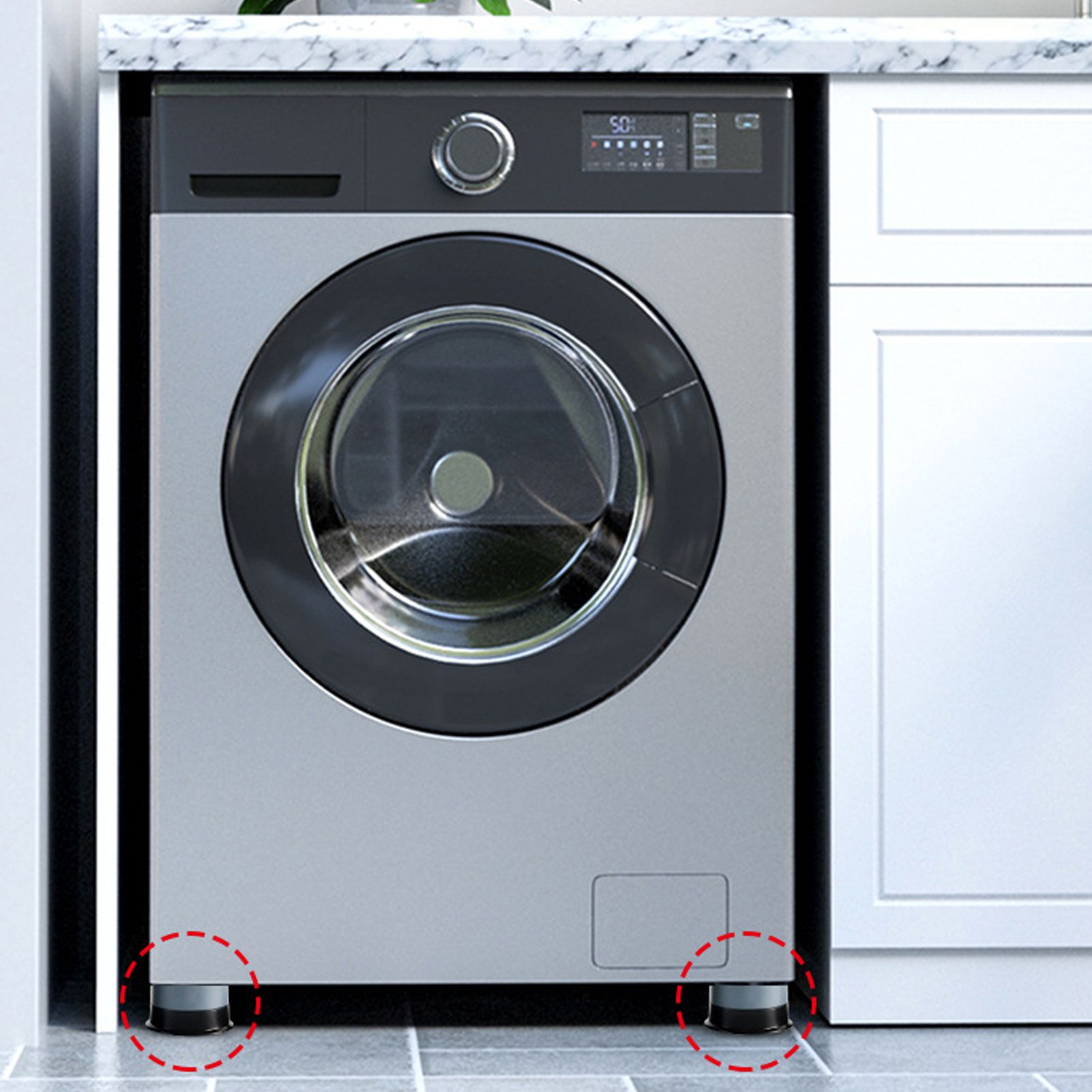 4Pcs Washing Machine Shockproof Anti Vibration Foot Pad Non Slip Washer Base Foot Pads 8.5cm V1294-YM0521-3113230022911