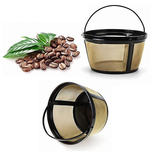Coffee Filter Stainless Steel Coffee Machine Reusable Cone Coffee Filter Strainer Gold for Home V1294-YM0521-3113230026311