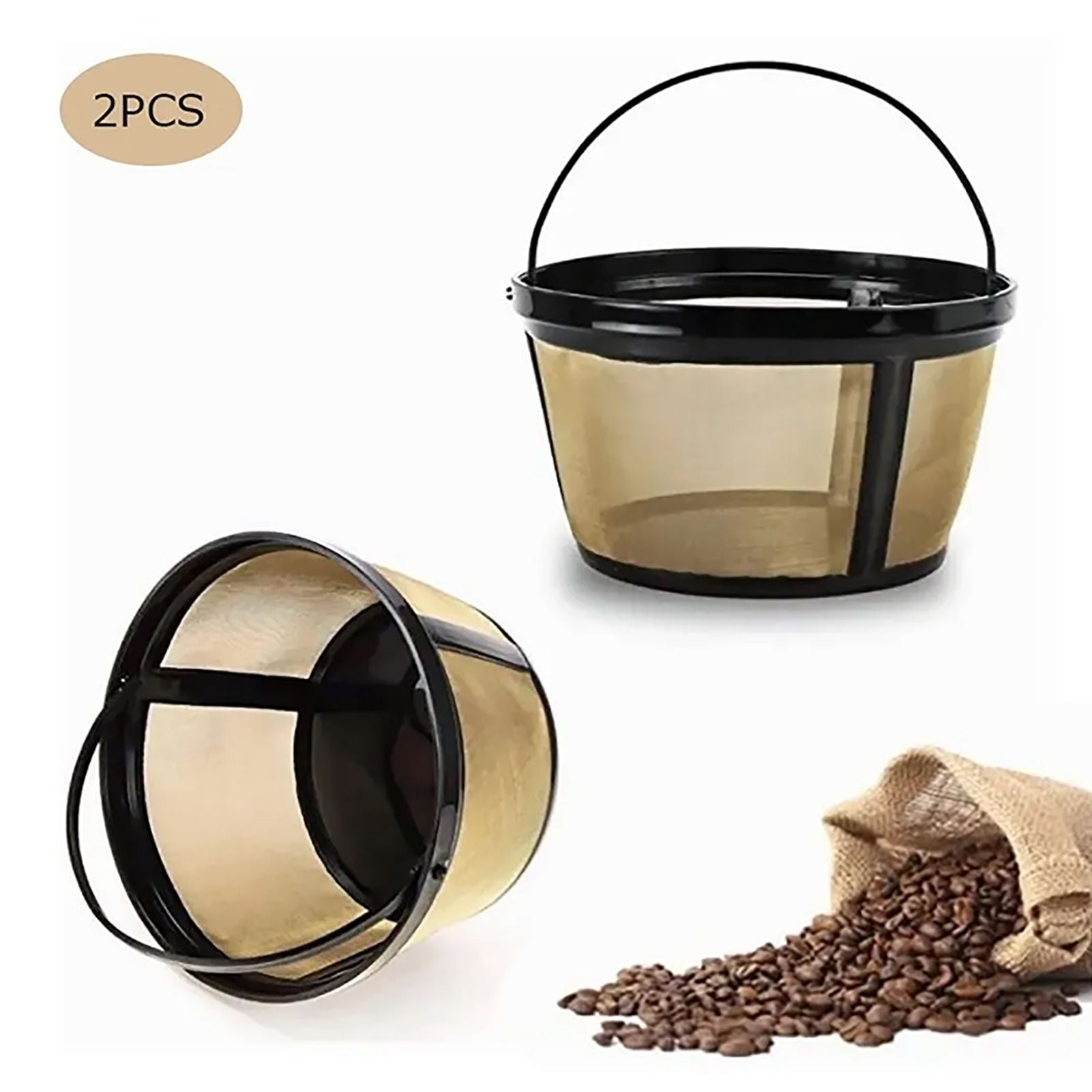 Coffee Filter Stainless Steel Coffee Machine Reusable Cone Coffee Filter Strainer Gold for Home V1294-YM0521-3113230026311