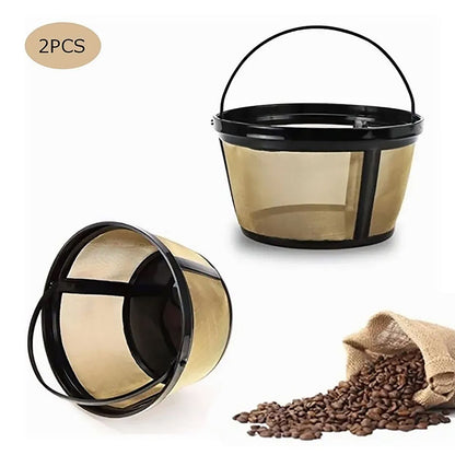 Coffee Filter Stainless Steel Coffee Machine Reusable Cone Coffee Filter Strainer Gold for Home V1294-YM0521-3113230026311