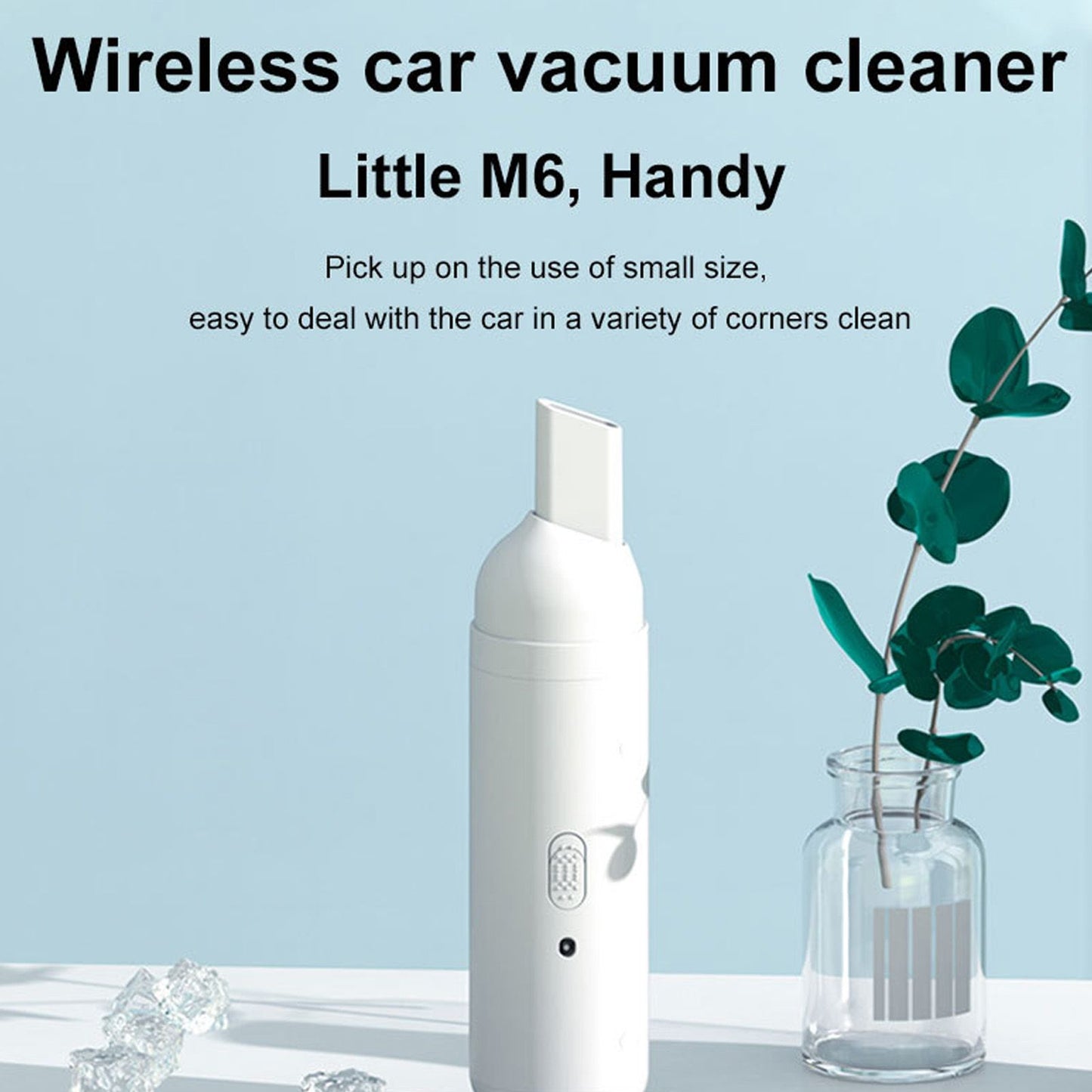 Car Vacuum Cleaner Low Noise USB Charging Mini Handheld Cordless Vacuum Cleaner White V1294-YM0521-3113230028311