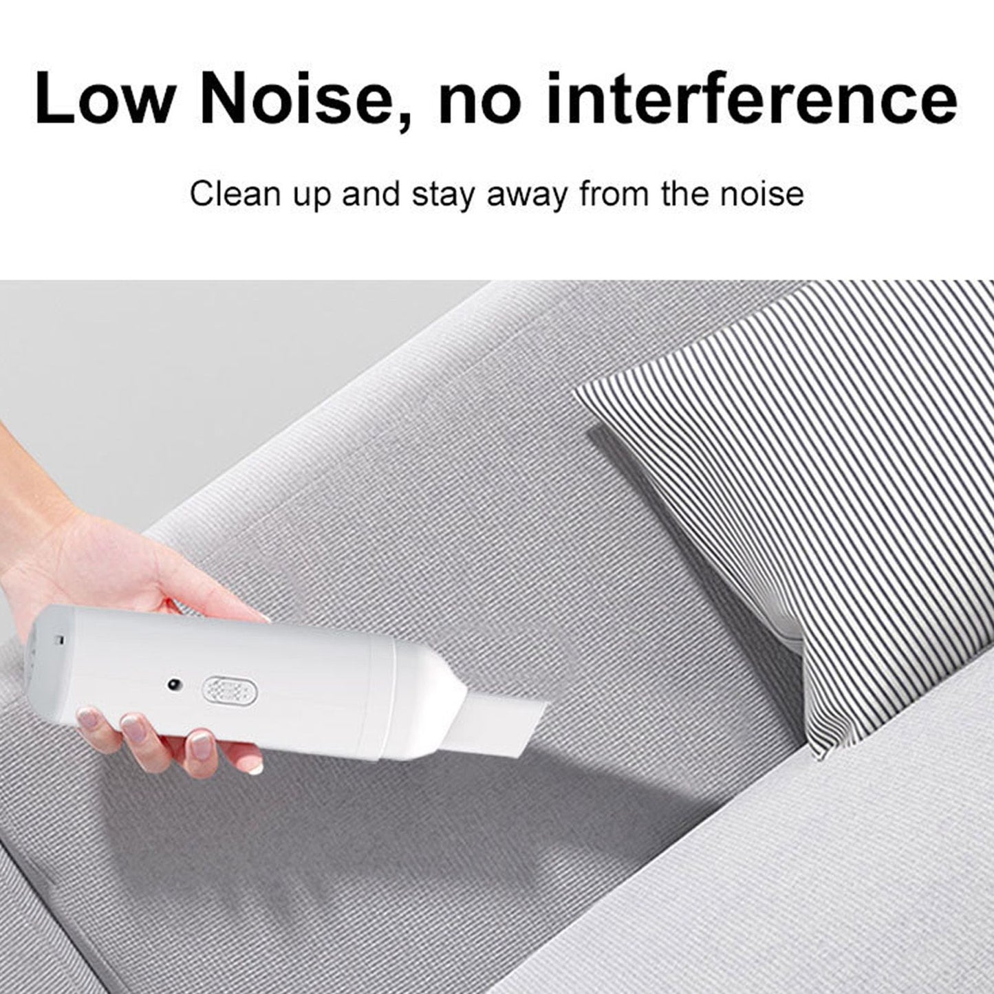 Car Vacuum Cleaner Low Noise USB Charging Mini Handheld Cordless Vacuum Cleaner White V1294-YM0521-3113230028311