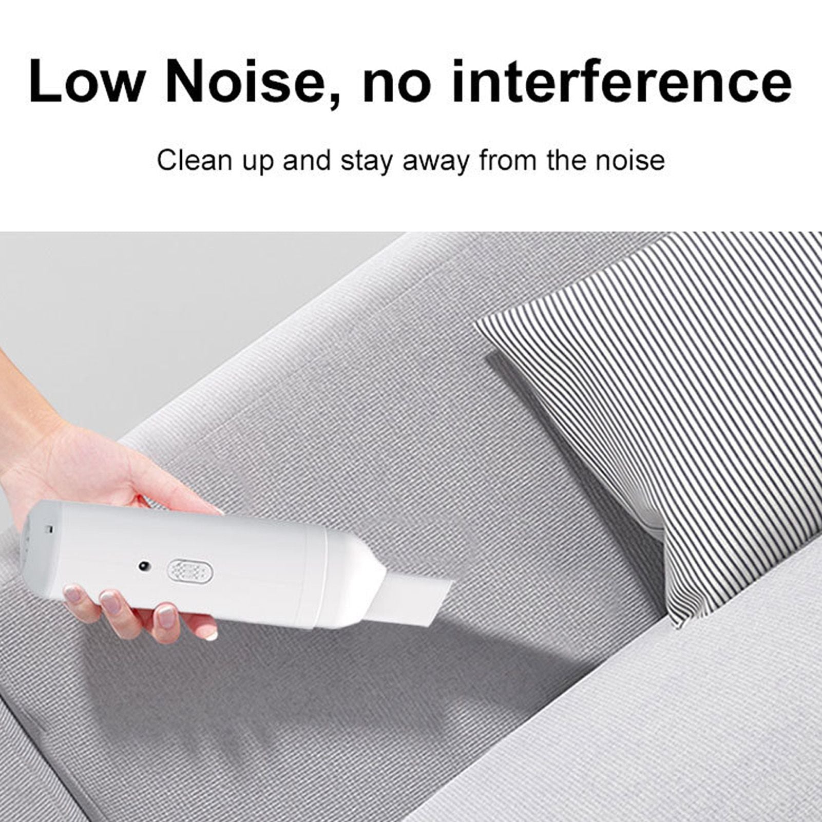 Car Vacuum Cleaner Low Noise USB Charging Mini Handheld Cordless Vacuum Cleaner White V1294-YM0521-3113230028311