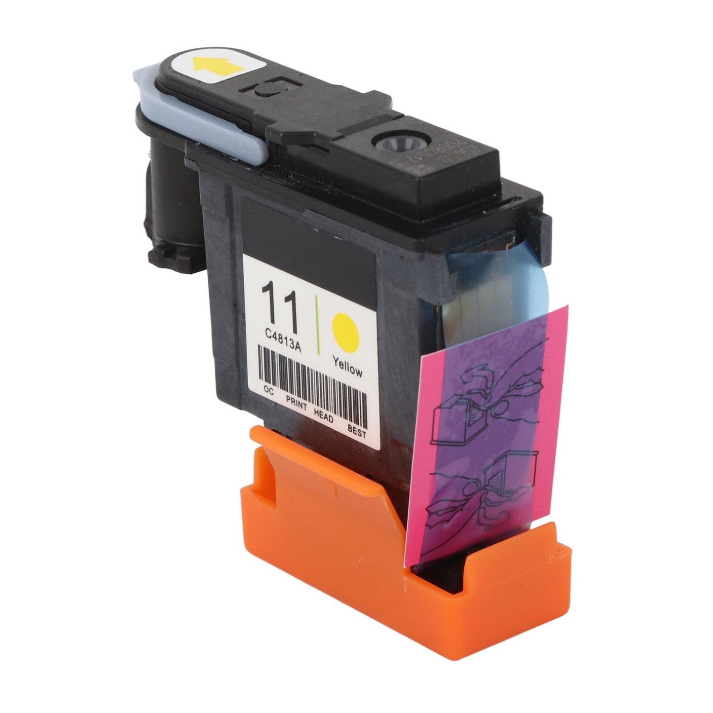 Printer Printhead Yellow Color Durable ABS Colorfast Rustproof Printhead for HP Designjet 100 110 111 500 510 V1294-YM0521-3113230045111