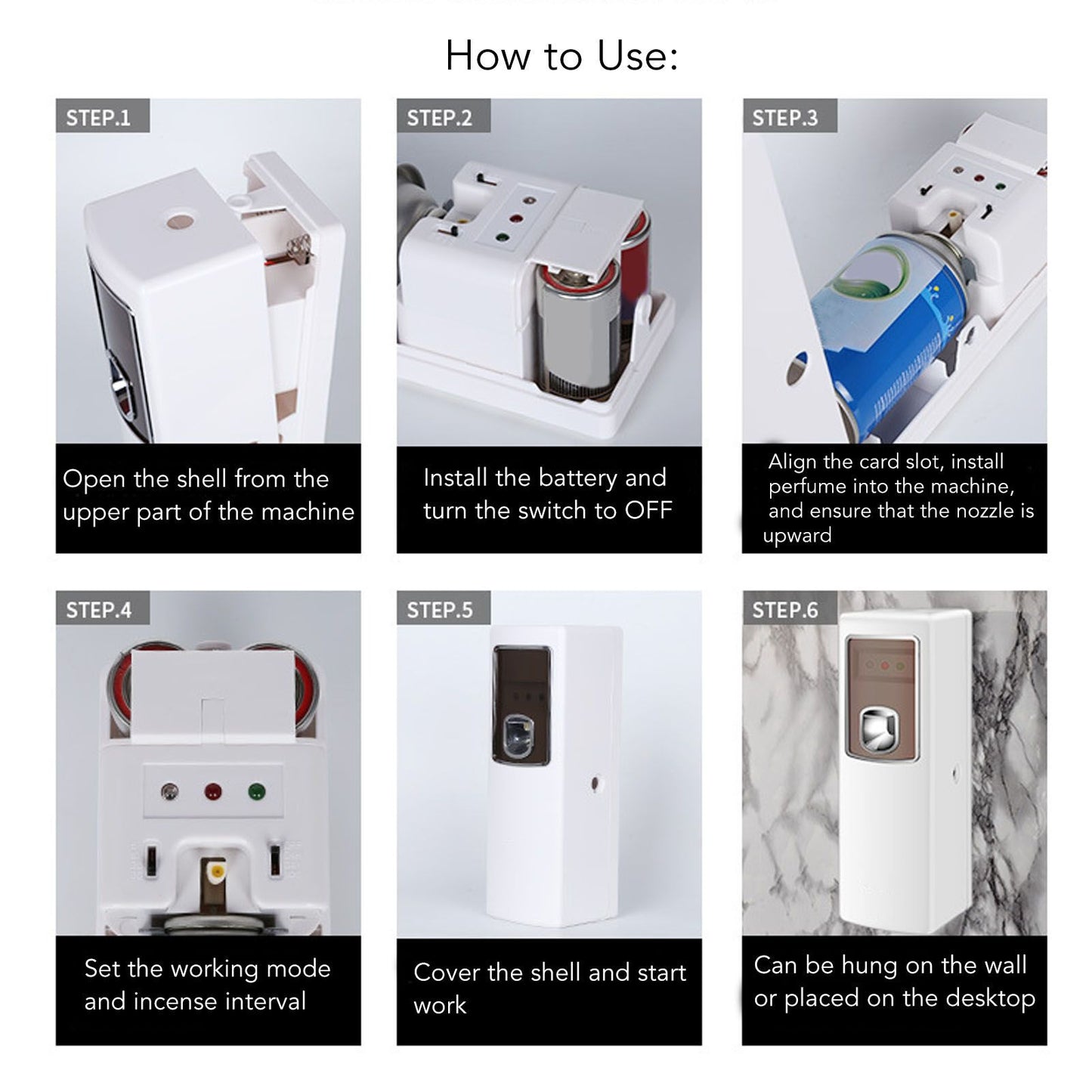Automatic Aroma Dispenser Smart Timing Fragrance Air Sprayer for Indoor Standing Wall Mounting V1294-YM0521-3113230047111